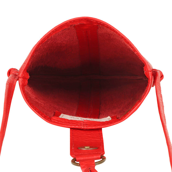 Jennie bag w/ slim strap closure & tassel - Bright Red