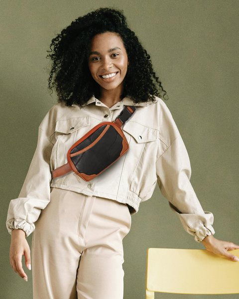 Journie Adjustable Belt Bag - Brown & Black