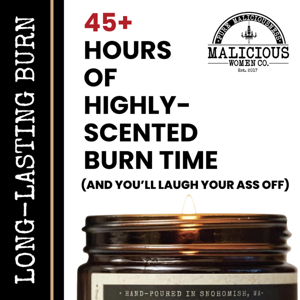 Brains Beauty Badassery 9oz Funny Candle Malicious Women Co