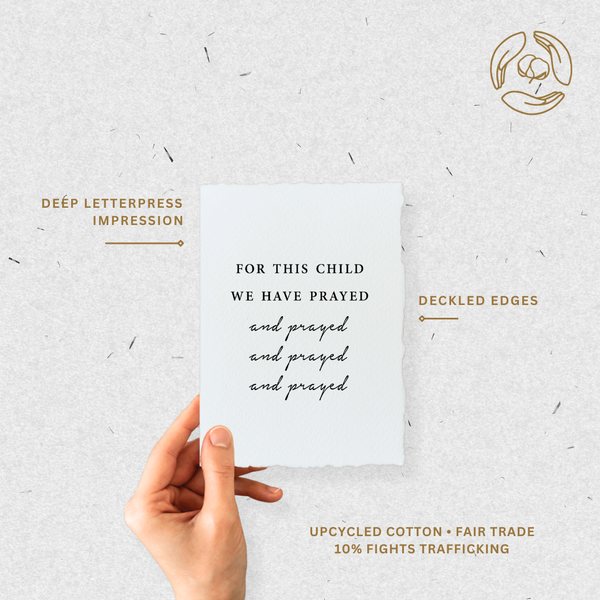 For this child we have prayed | Baby/Religious Card