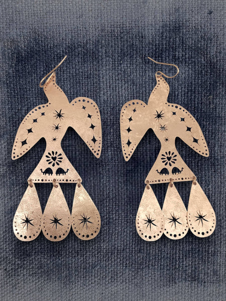 Eagle Brass Earrings, Bohemian Contemporary Handmade Jewelry