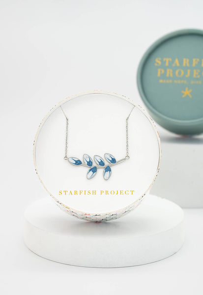 Hope Grows Necklace in Silver & Blue