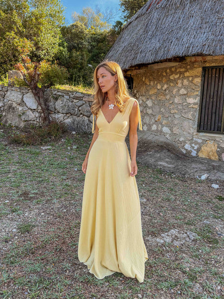 Organic Cotton Bamboo Beachy Maxi Dress, Summer Flowy Gown