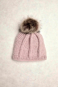 Brecken Tan/Rose Knit Beanie