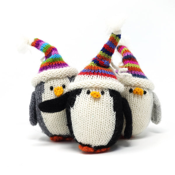 Penguin with Stripe Hat Holiday Ornament