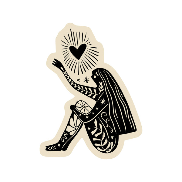 Floral Flower Lady Mystic High Quality Vinyl Sticker