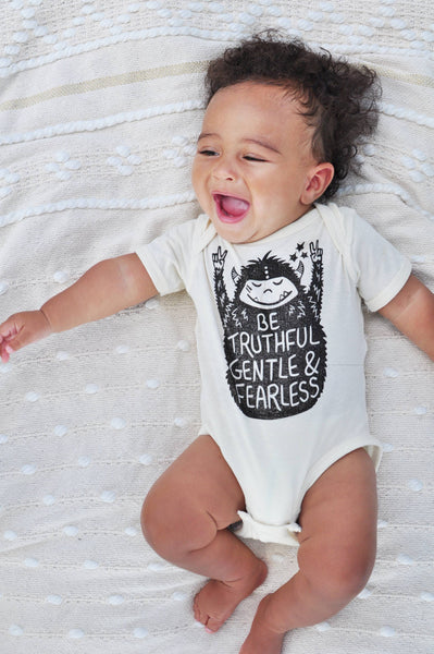 Euphoric Yeti Baby Bodysuit, Hippie baby outfit.