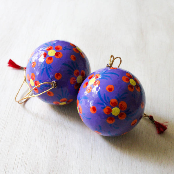 Paper Mache Ball Ornaments