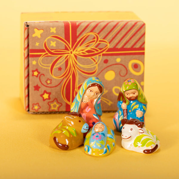 Ceramic Miniature Nativity Set of 5 Christmas Fair Trade Christmas Fair Trade