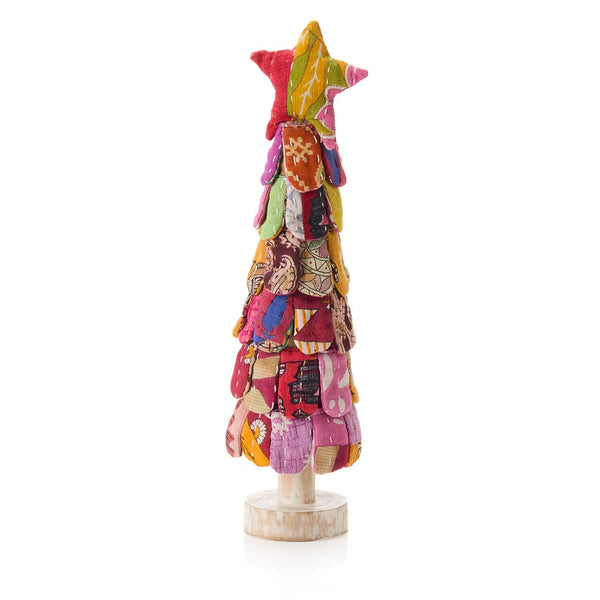 Upcycled Sari Petal Christmas Tree