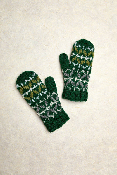 Freya Evergreen Knit Mittens