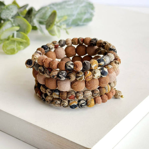 Kantha Desertscape Spiral Bracelet