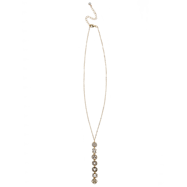 Gold Seven Chakra Drop Necklace