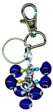 Dark Blue Evil Eye Keychain, Turkey