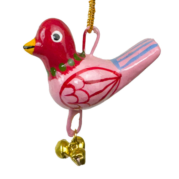 Handpainted Pink Birdie Ornament