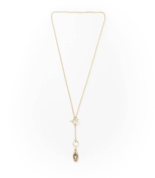 Ruchi Evil Eye Dainty Gold Drop Lariat Necklace