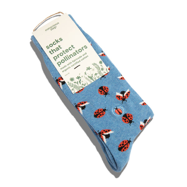 Socks that Protect Pollinators (Blue Ladybugs)