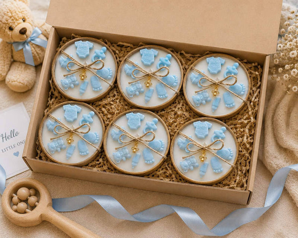 Baby Boy Gift Candle in Wooden Bowl – Handmade Soy Candle