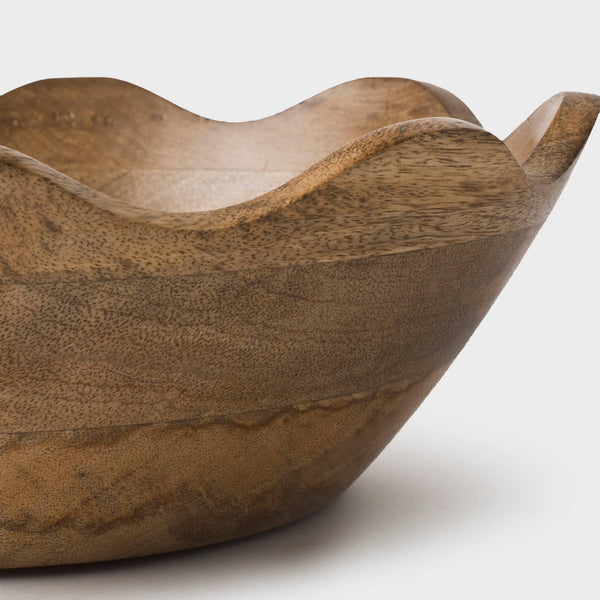 Scalloped Wooden Bowl