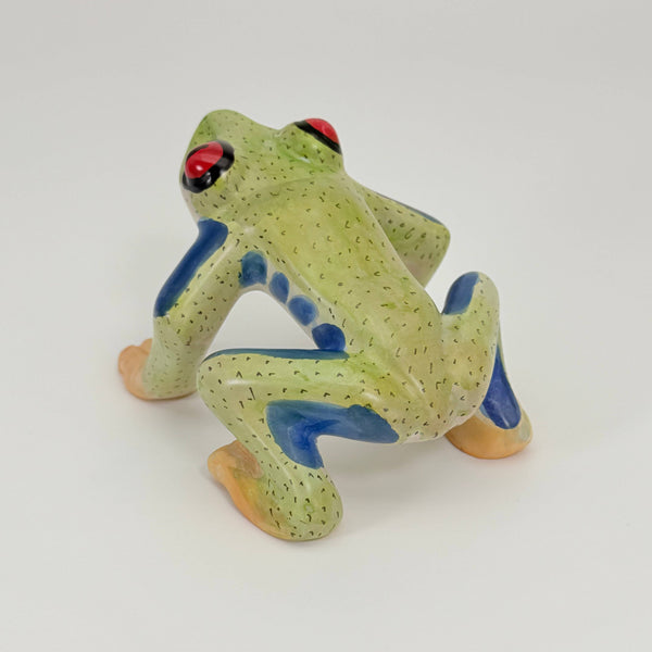 Soapstone Frog, Red Eyed Tree Frog, 6"