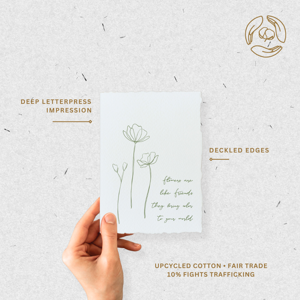 Flowers are like Friends | Plant Floral Greeting Card