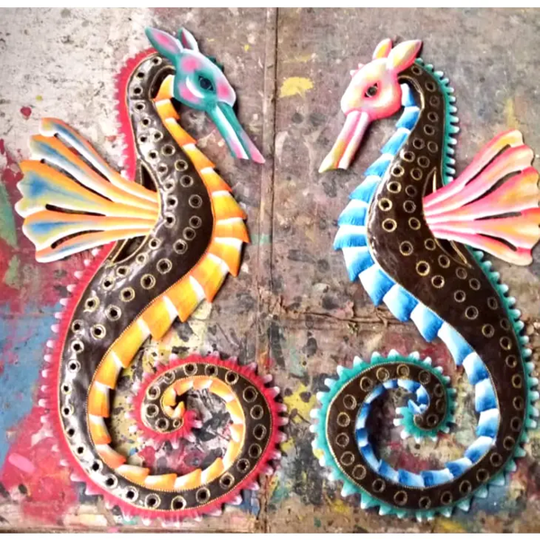Painted Vibrant Seahorses