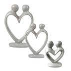 Lover's Heart Soapstone Sculptures - Natural Stone