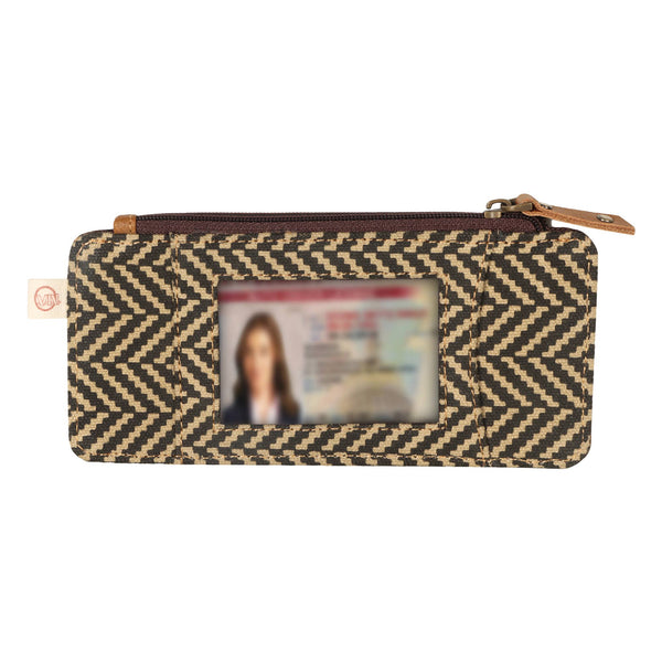 Dani 7-Slot CC Wallet w/ ID Pocket - Herringbone