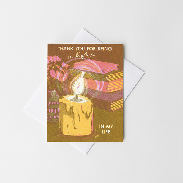 Thank You For Being a Light - Risograph Card