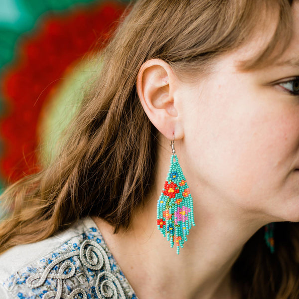 Flower Fringe Earrings