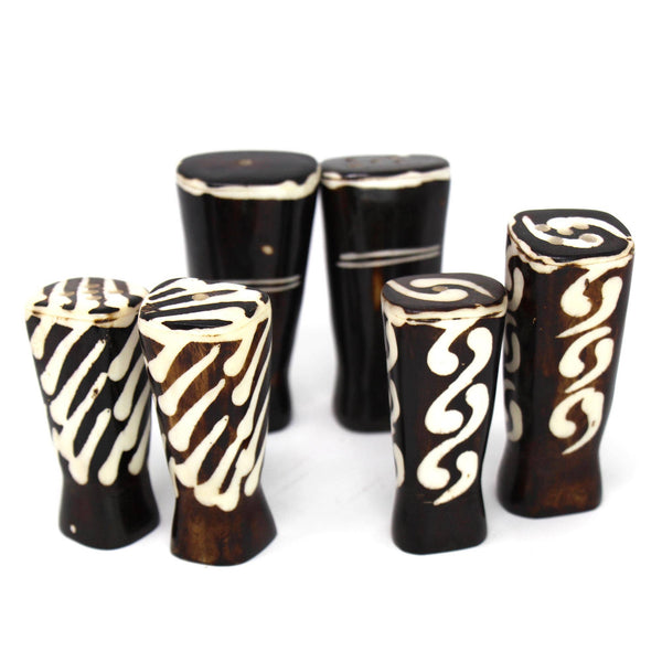 Batik Bone Salt & Pepper Shakers, Traditional Batik