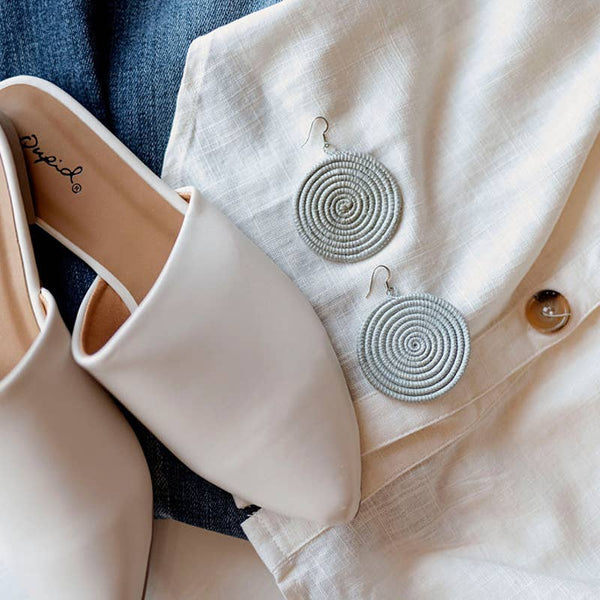 Woven Disc Earrings – Large