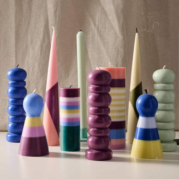 Subuh Cobalt Palm Wax Pagoda Candle