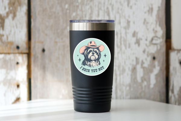 I Shih Tzu Not Sticker - dog mom, pet store, puppy, cowboy
