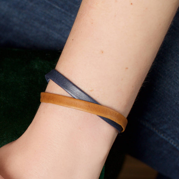 Copper Clasp Leather Bracelet