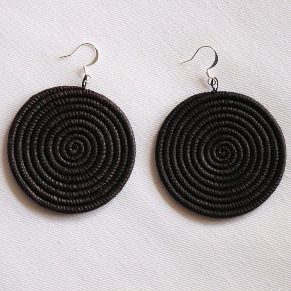 Woven Disc Earrings – Large
