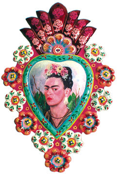 Frida Painted Milagro Heart