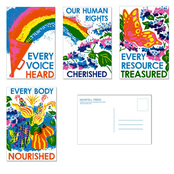Ours to Protect Set of 4 Risograph Social Change Postcards