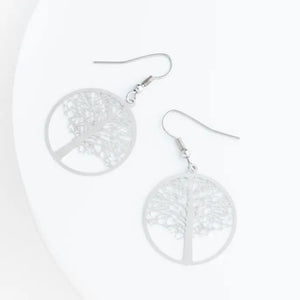 Tree of Hope Earrings in Silver