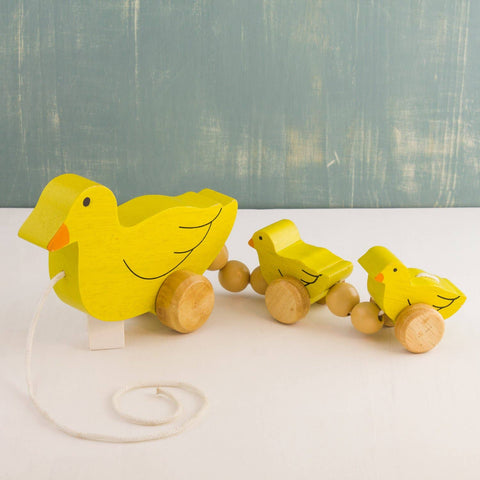 Wooden Pull-Along Duck Family (w)