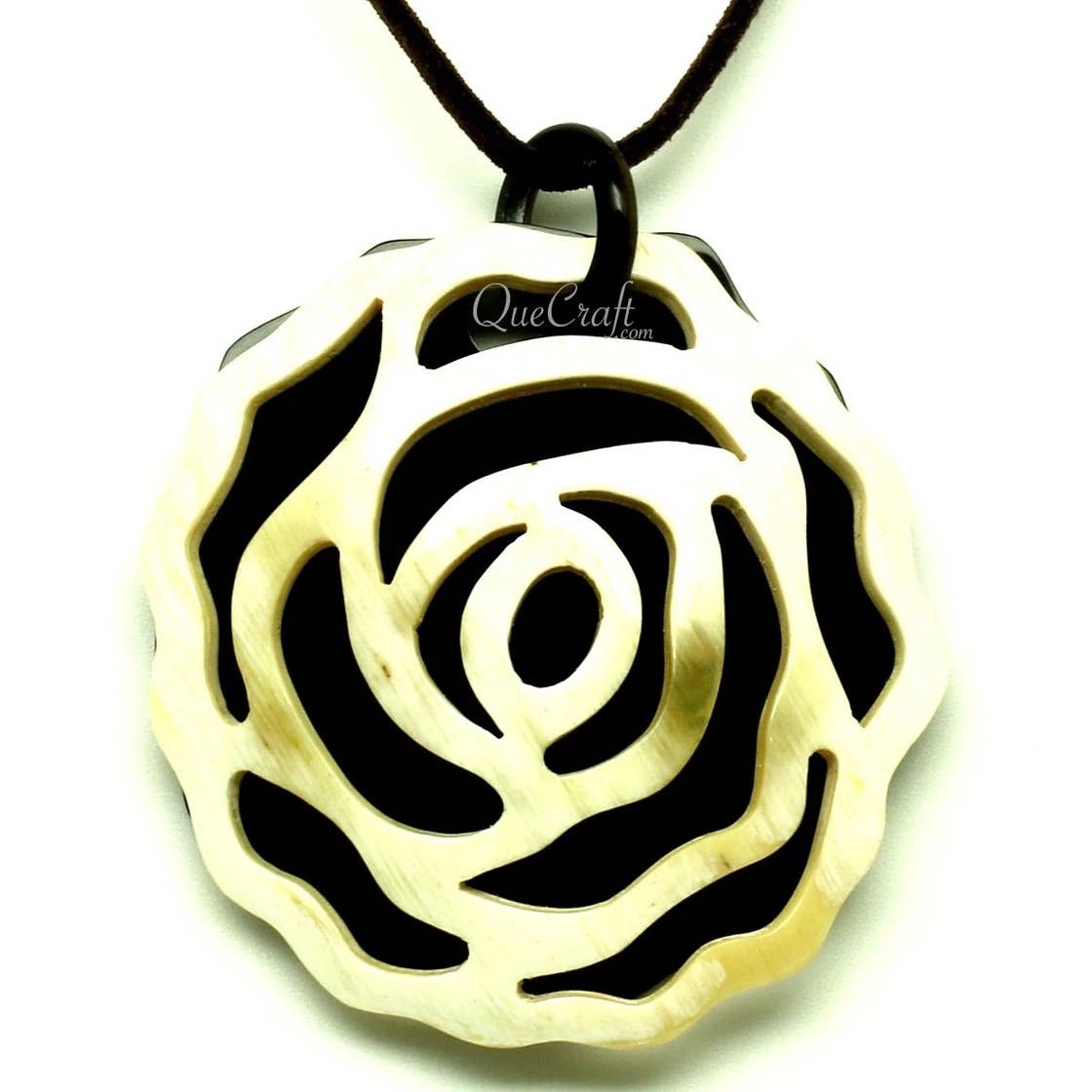 Rose Shaped Horn Pendant