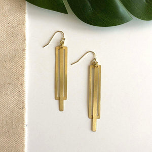 Pierced Rectangle Earrings