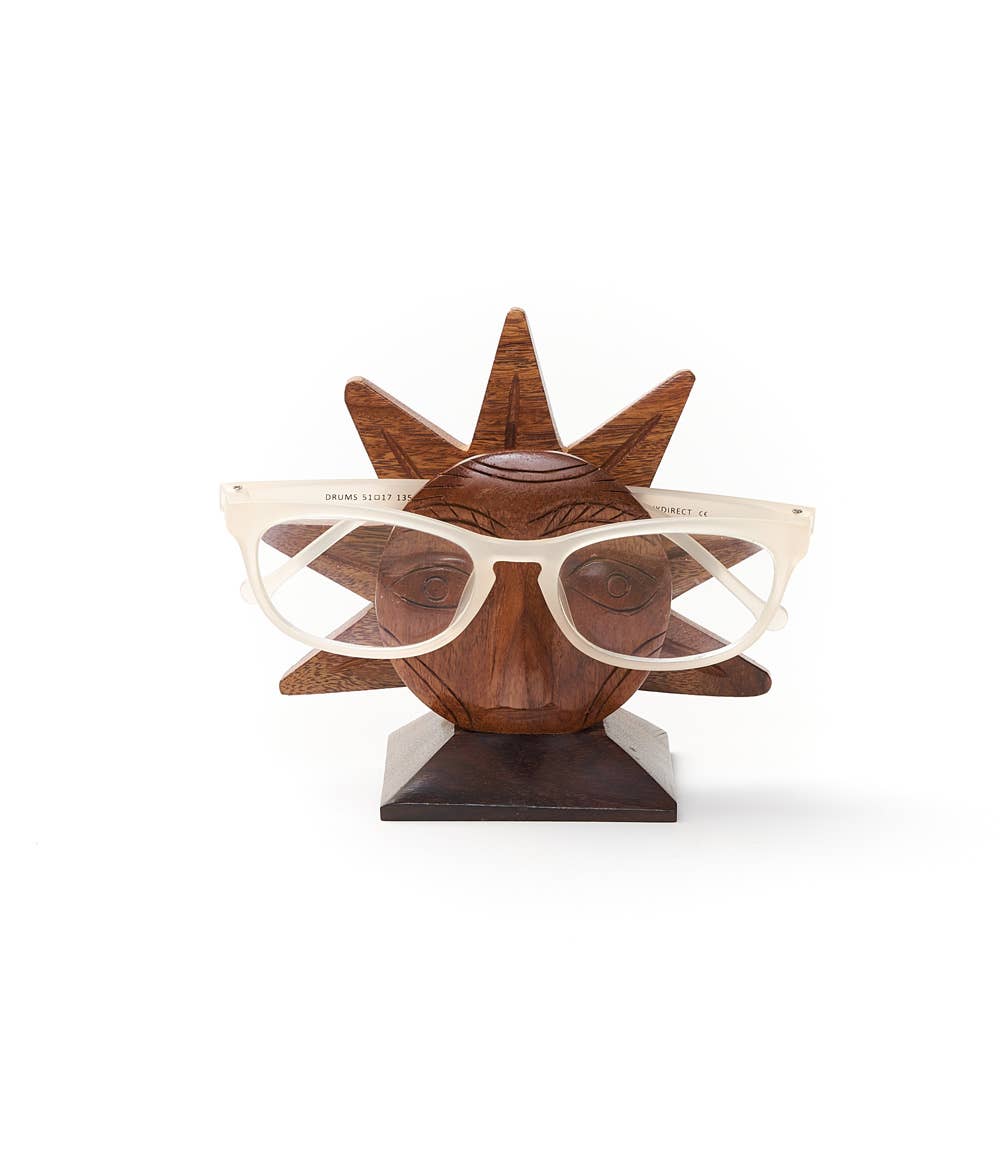 Sun Eyeglass Holder Stand - Handcrafted Sheesham Wood
