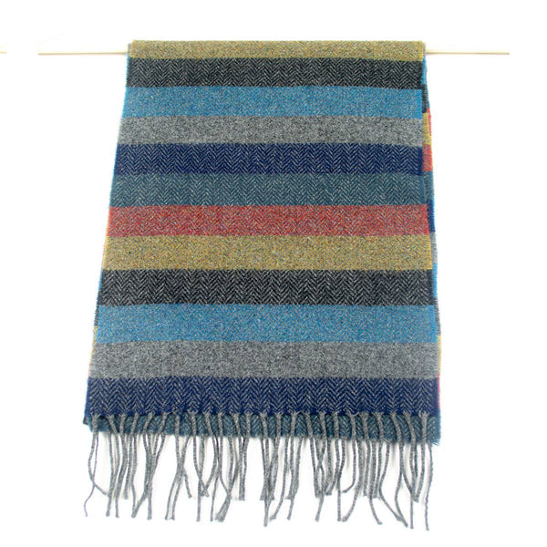 Winter Stripe  Irish Lambs Wool Scarf