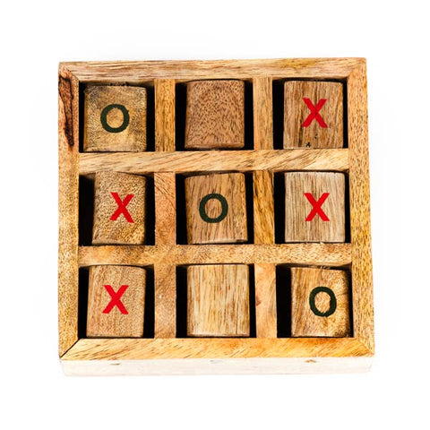 Wooden Tic-Tac-Toe Travel Game - Handmade