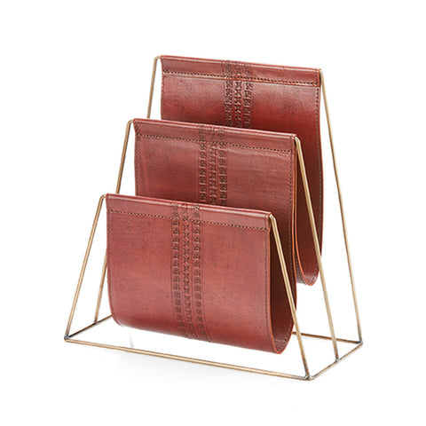 Tarah Leather Magazine Holder