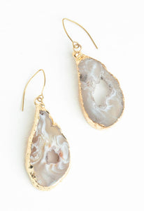 Natural Beauty Agate and Gold Earrings