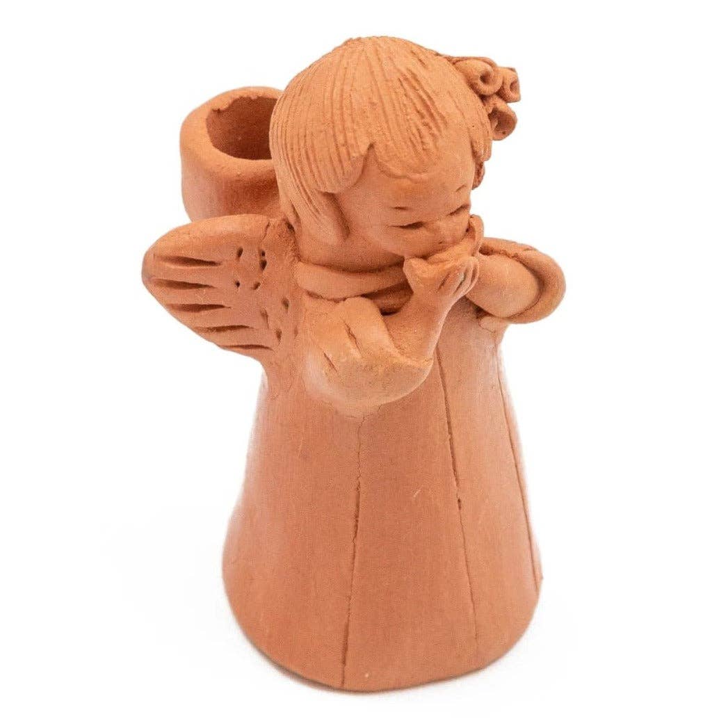 Blushing Angel Terracotta Candle Holder