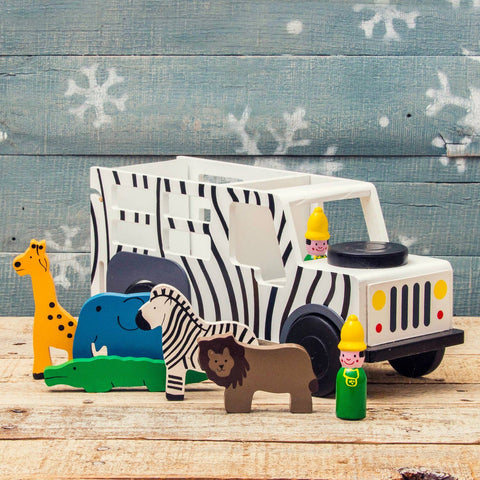 Wooden Safari Truck with Animals