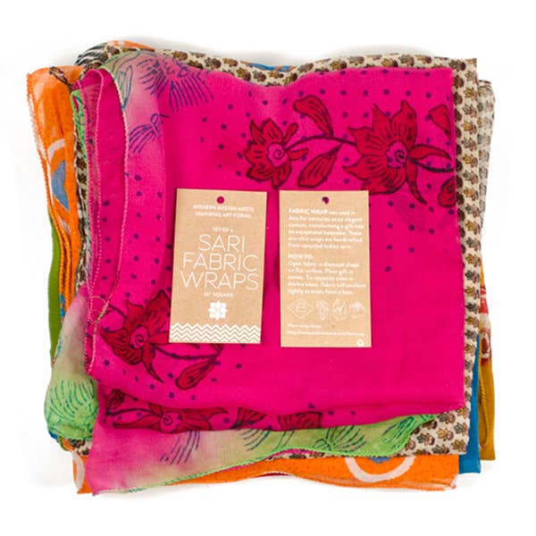 Furoshiki Style Fabric Gift Wrap - Assorted Upcycled Sari